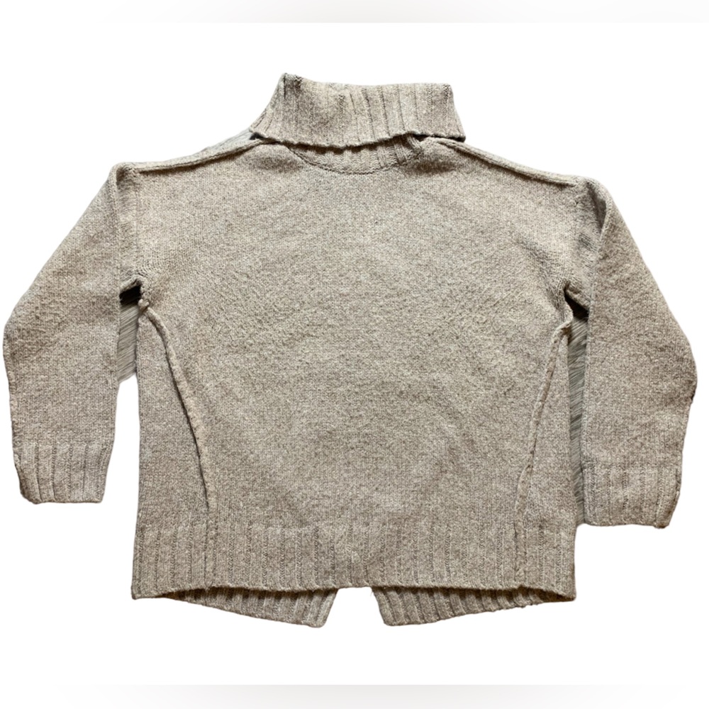 MICHAEL Michael Kors Turtleneck Sweater Tan Cotton Wool Split Back QF86DPN5CU L‎